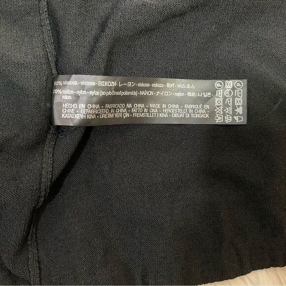 ZARA Knit black halter top open back with adjustable self tie M - Picture 11 of 13